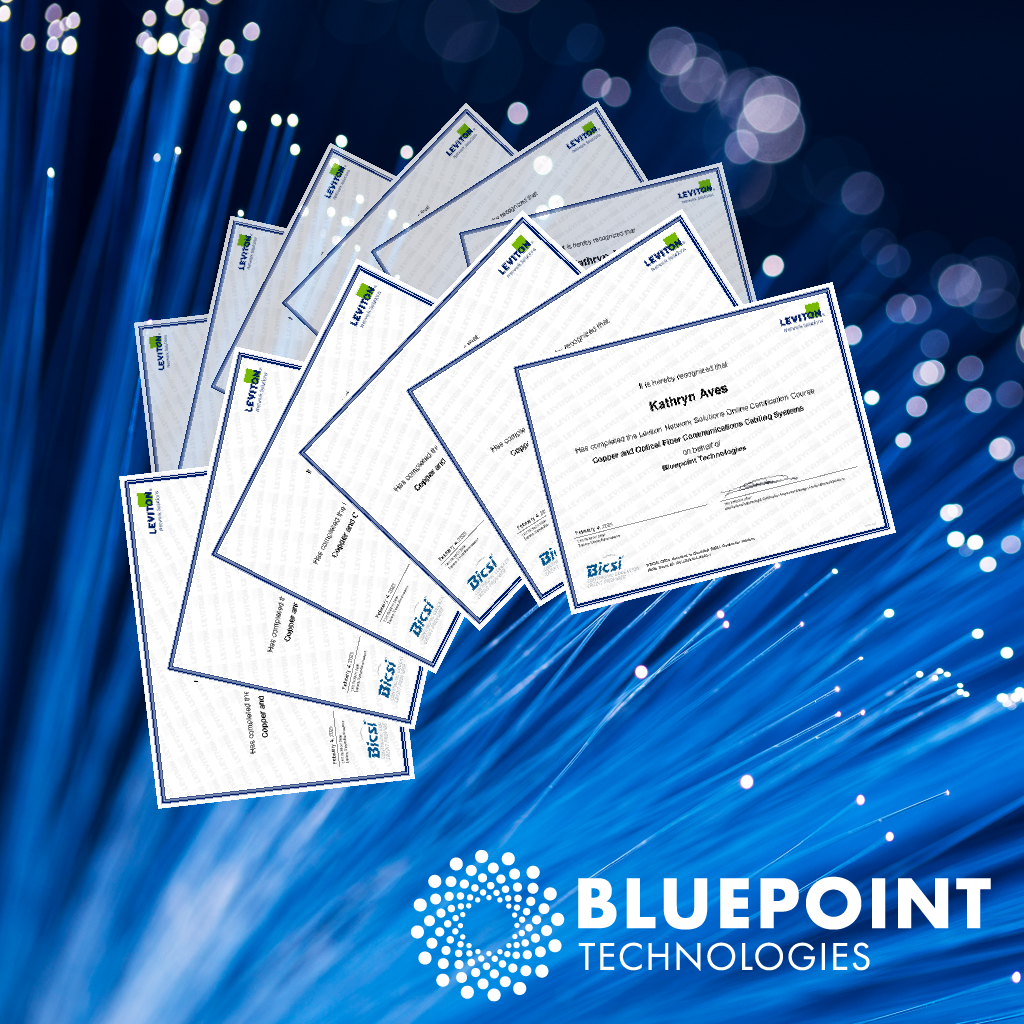 Certificates_showing_Leviton_Certification_of_Bluepoint_Technologies_team