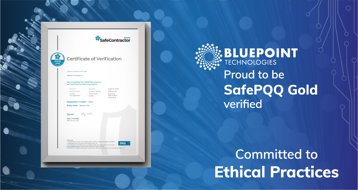 Bluepoint Technologies Accredited with Gold Level SafePQQ